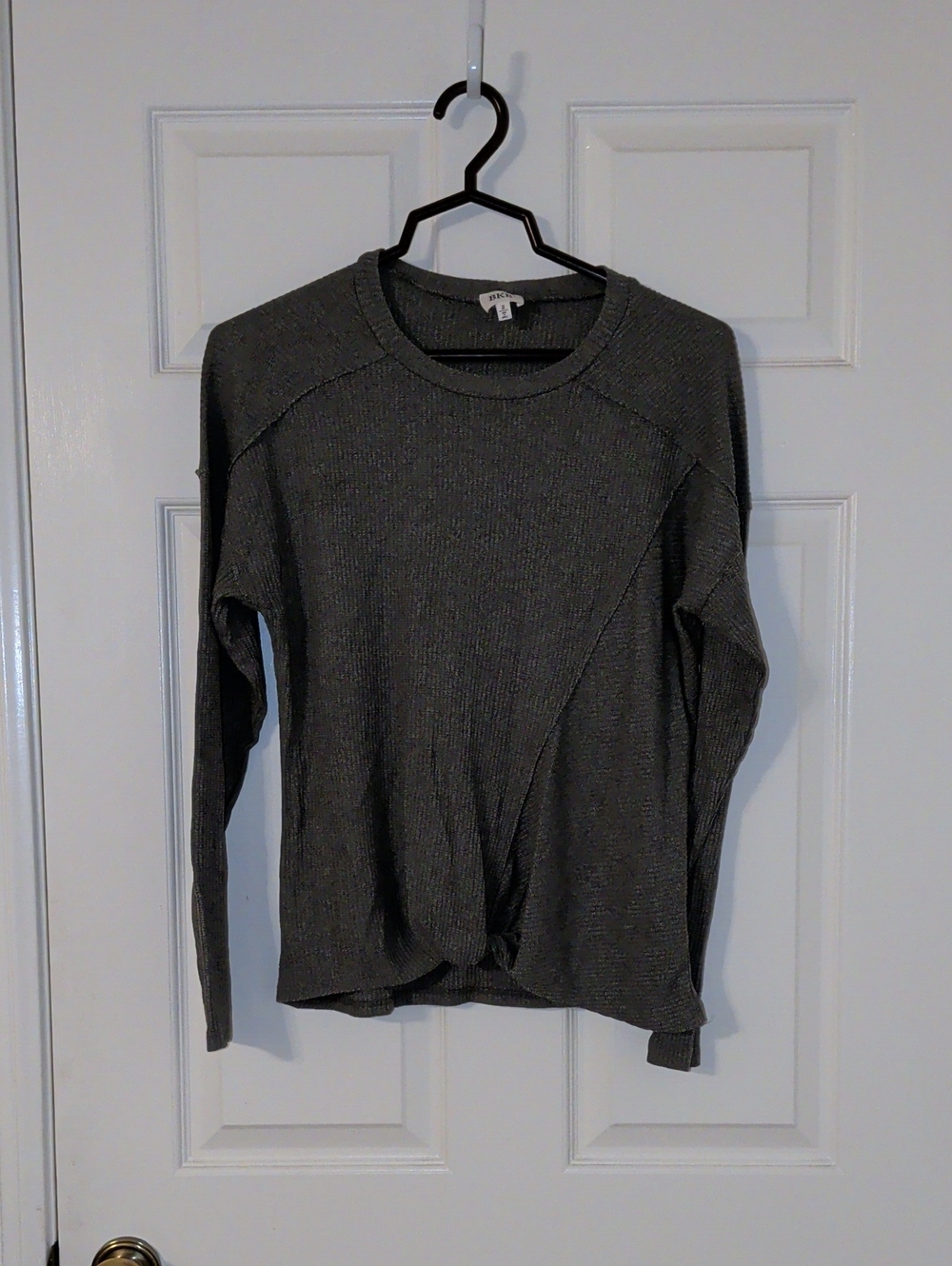 BKE Gray Ribbed Knit Sweater